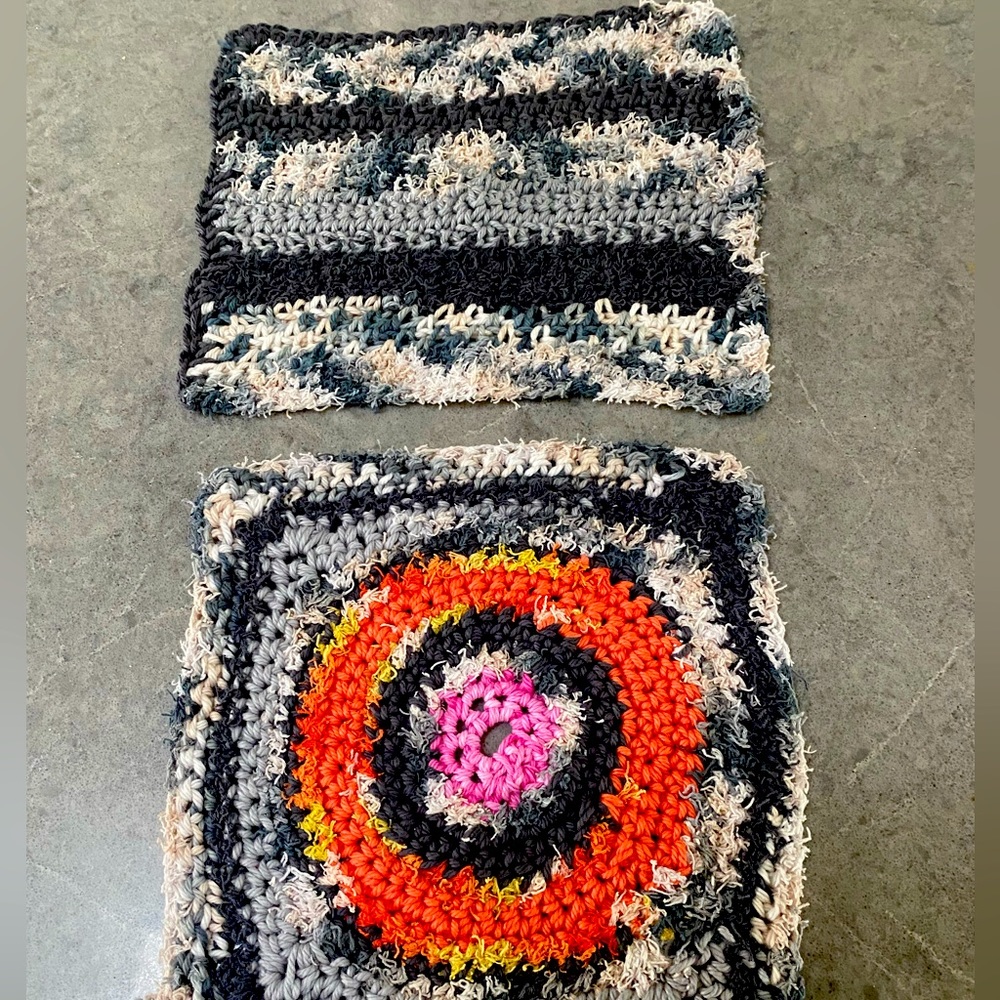 Cotton crocheted dishcloths, set of 2